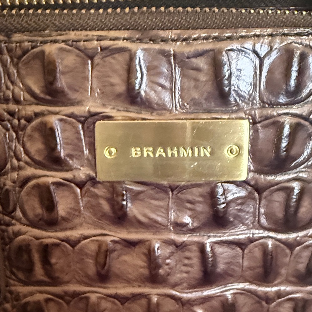 Brahmin Espresso Crocodile Embossed Handbag - Picture 12 of 17